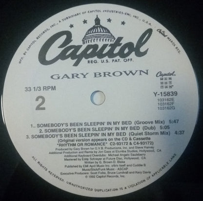 Gary Brown (10) : Somebody's Been Sleepin' In My Bed (12")