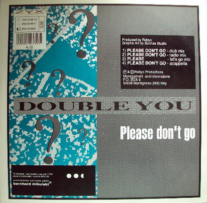 Double You : Please Don't Go (12")