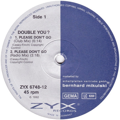 Double You : Please Don't Go (12")