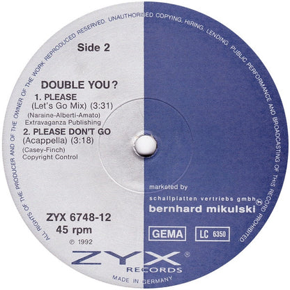 Double You : Please Don't Go (12")