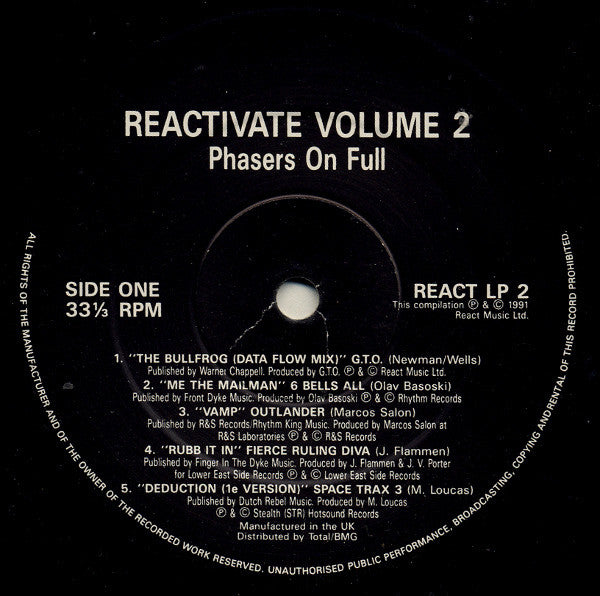 Various : Reactivate Volume #2 - Phasers On Full (LP, Comp)