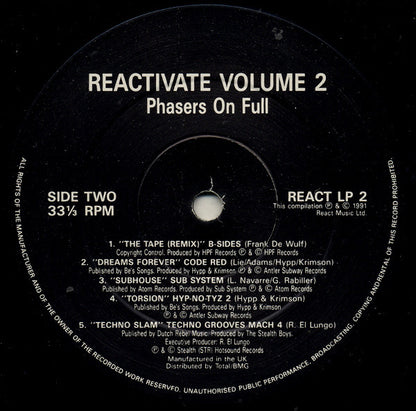 Various : Reactivate Volume #2 - Phasers On Full (LP, Comp)