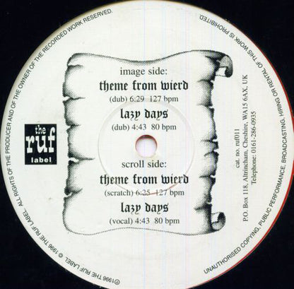 The Godfather Of Weird : Theme From Wierd / Lazy Days (12", Ltd, Red)