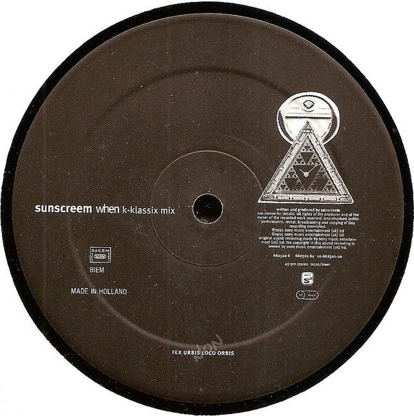 Sunscreem : When (12")