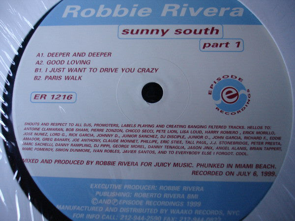 Robbie Rivera : Sunny South (Part One) (12")