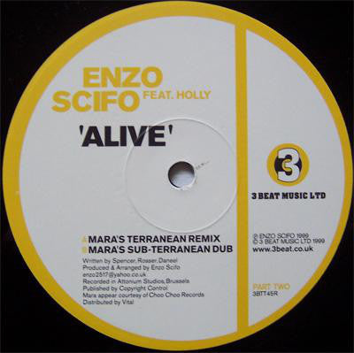 Enzo Scifo Feat. Holly : Alive (12", Par)