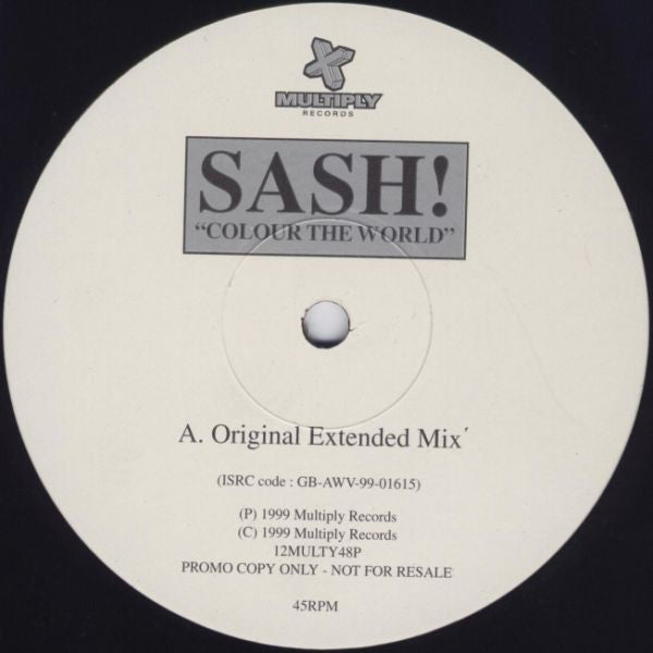 Sash! : Colour The World (2x12", Single, Promo)