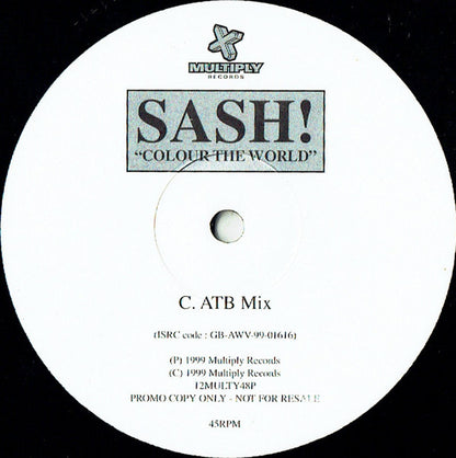 Sash! : Colour The World (2x12", Single, Promo)