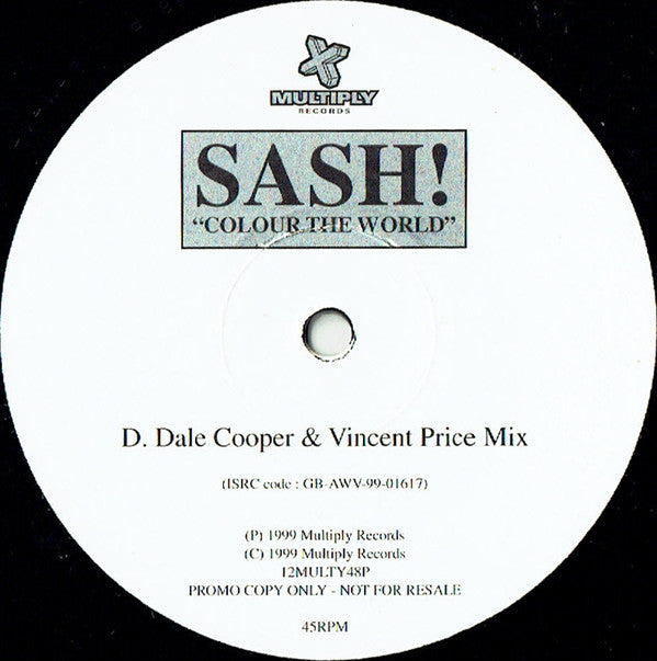 Sash! : Colour The World (2x12", Single, Promo)
