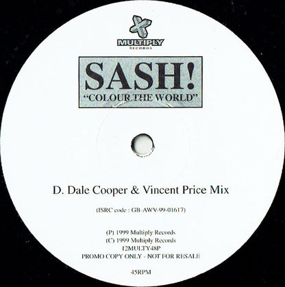 Sash! : Colour The World (2x12", Single, Promo)