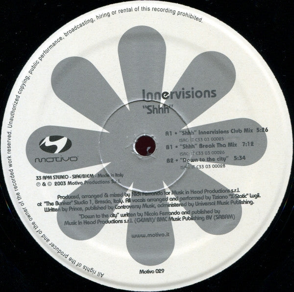 Innervisions (2) : Shhh (12")
