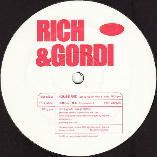 Rich & Gordi : House Red (12")