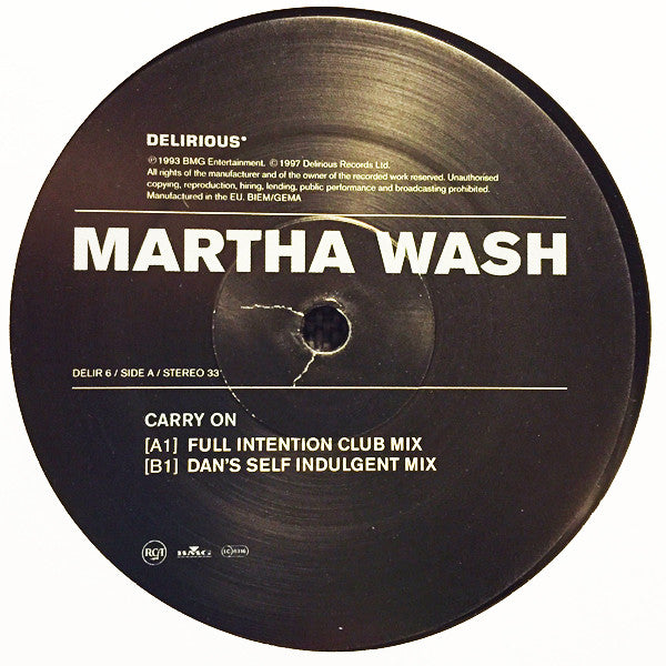 Martha Wash : Carry On (12", Promo)