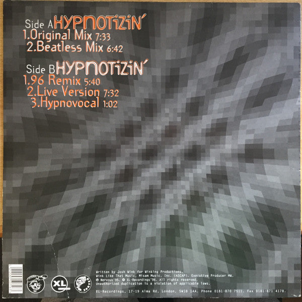 Josh Wink : Hypnotizin' (12")