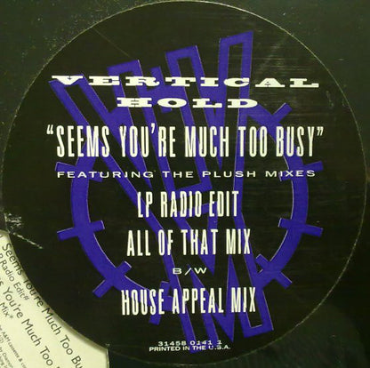 Vertical Hold : Seems You're Much Too Busy (12", Maxi)