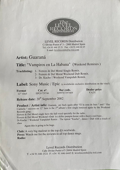 Guarana : Vampiros En La Habana (12")