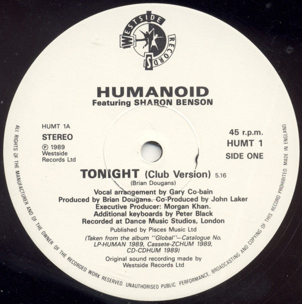 Humanoid Featuring Sharon Benson : Tonight (12")