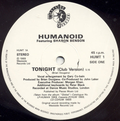 Humanoid Featuring Sharon Benson : Tonight (12")