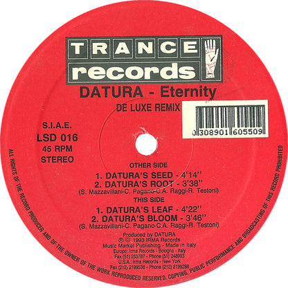 Datura : Eternity  (De Luxe Remix) (12", Whi)