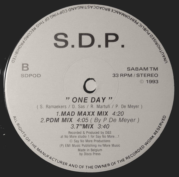 Soul Dance Project : One Day (12", Promo)