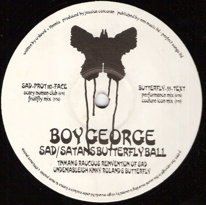 Boy George : Sad / Satan's Butterfly Ball (12")