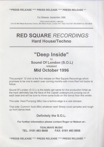 S.O.L. (6) : Deep Inside (12")
