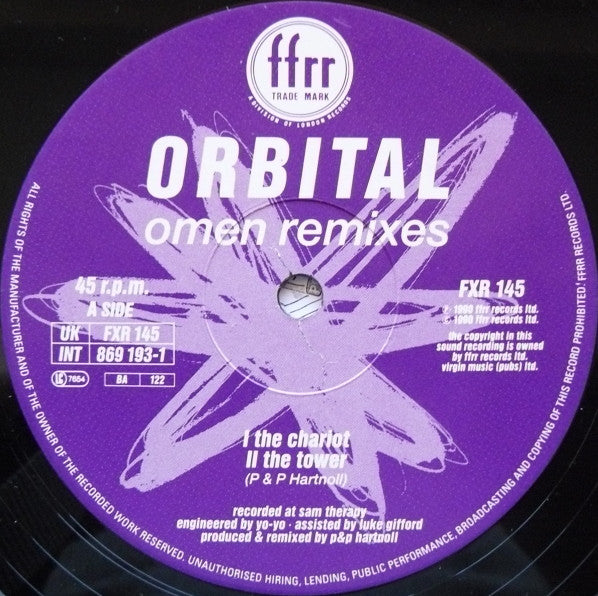 Orbital : Omen Remixes (12", Single)