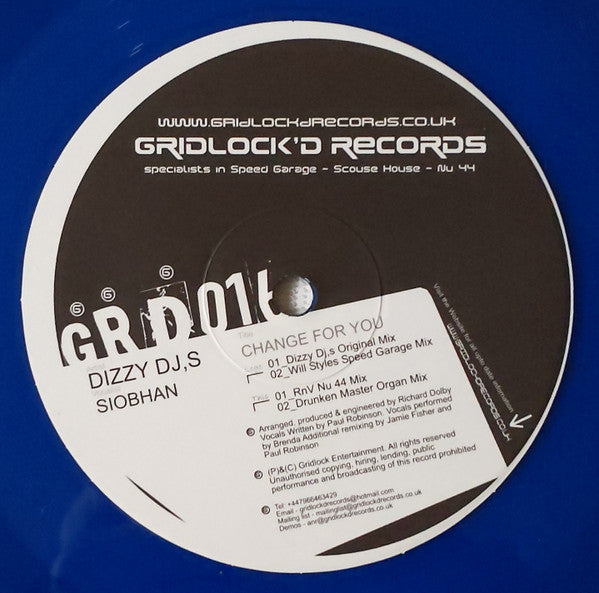 Dizzy Deejays : Change For You (12", Blu)
