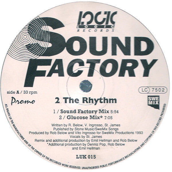 SoundFactory : 2 The Rhythm (12", Promo)