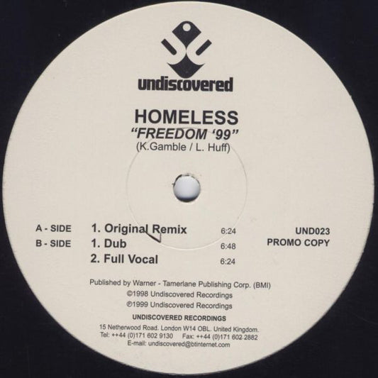 Homeless : Freedom '99 (12", Promo)