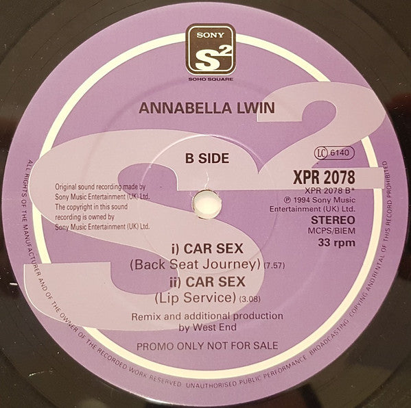 Annabella Lwin : Car Sex (12", Promo)