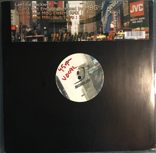 Laetitia Backwell : Can't Get Enough (Remixed By MBG) (12", RE)