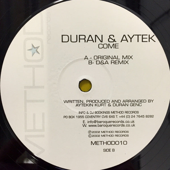 Duran & Aytek : Come (12")