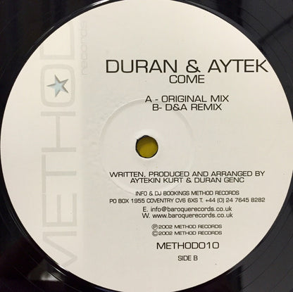 Duran & Aytek : Come (12")