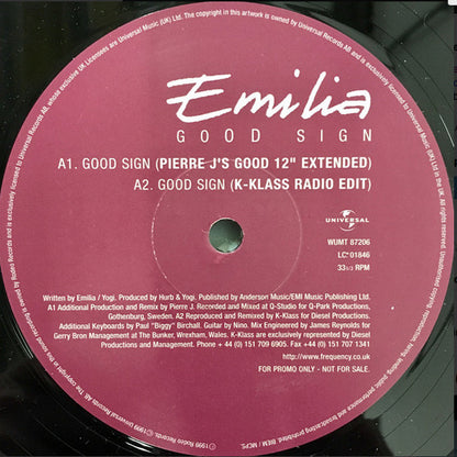 Emilia : Good Sign (12", Promo)