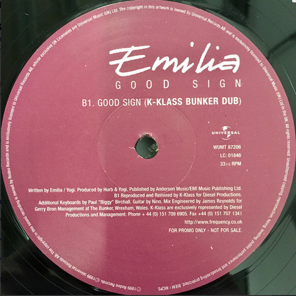 Emilia : Good Sign (12", Promo)