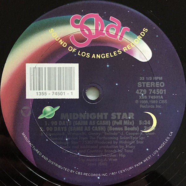 Midnight Star : 90 Days (Same As Cash) (12")
