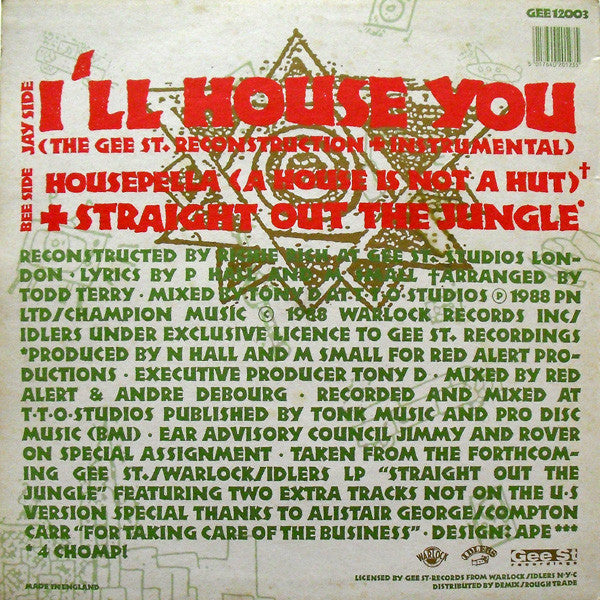 Richie Rich Meets Jungle Brothers : I'll House You (The Gee St. Reconstruction) (12")